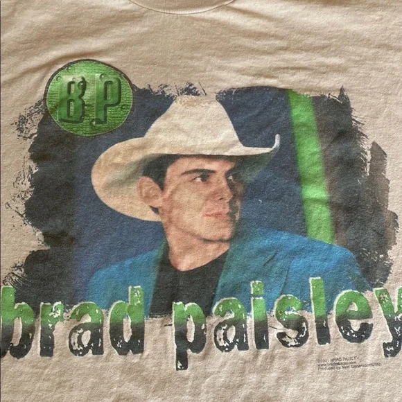 Brad Paisley 2001 Graphic T-Shirt - Vintage Concert Tee - Picture 2 of 10